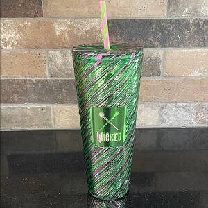 Starbucks Wicked Pink & Green Swirl Venti Plastic Tumbler